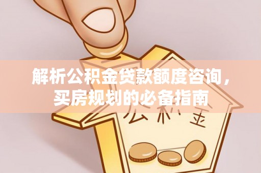 湟中解析公积金贷款额度咨询，买房规划的必备指南